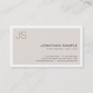 Carte De Visite Couleur élégante Moderne Sleek Monogram Plain Luxe