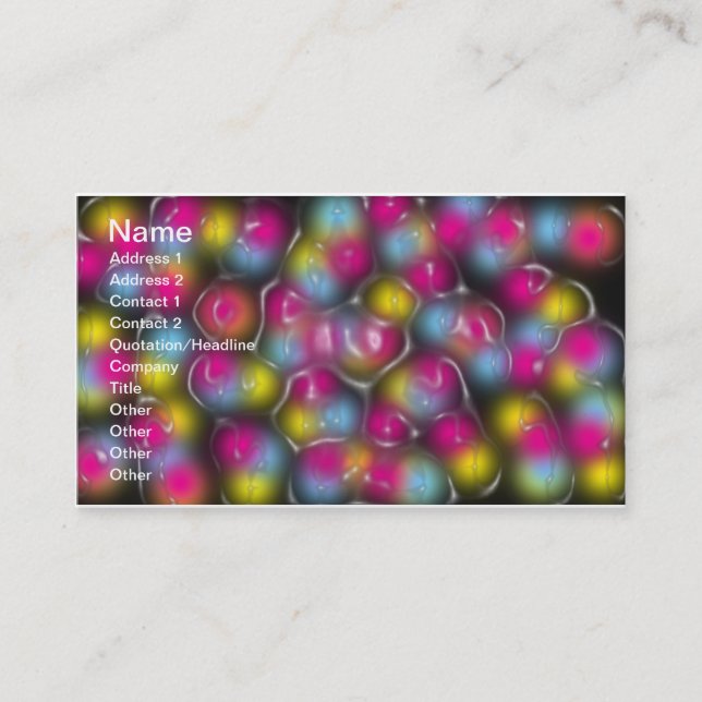 Carte De Visite Couleur en plastique (Devant)