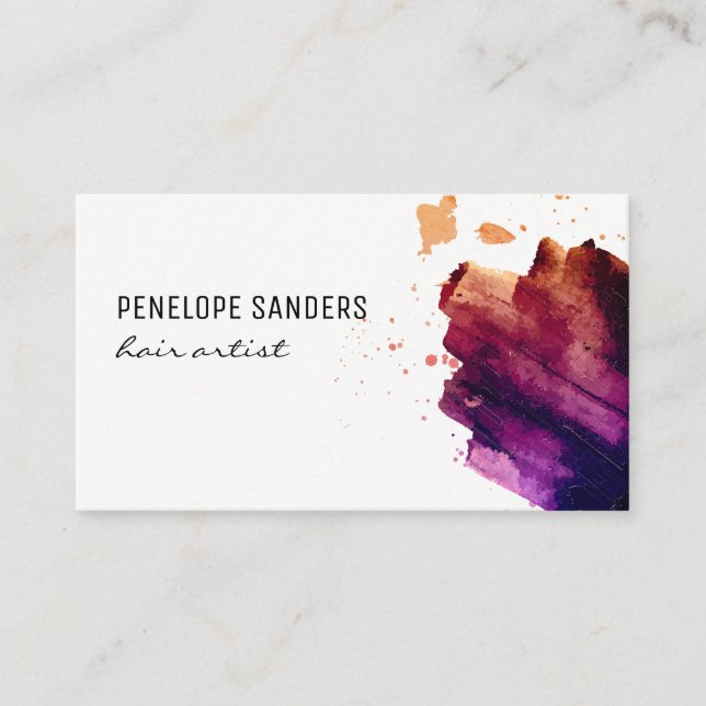 Carte De Visite Couleur expressive brossée (Devant)