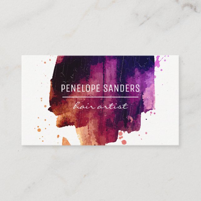 Carte De Visite Couleur expressive brossée (Devant)