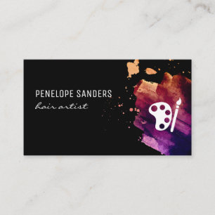 Carte De Visite Couleur expressive brossée Pinceau de peinture