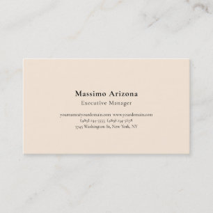 Carte De Visite Couleur ivoire minimaliste moderne professionnel u