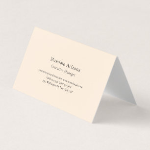 Carte De Visite Couleur ivoire Moderne Minimaliste Professionnel