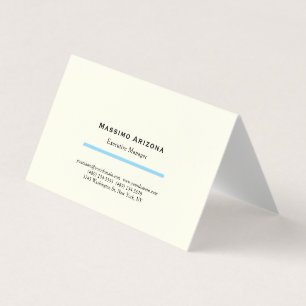 Carte De Visite Couleur ivoire Plain Moderne Minimaliste Professio