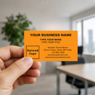 Carte de visite couleur orange du style centré