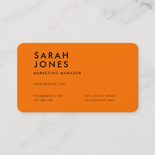 Carte De Visite Couleur orange néon moderne