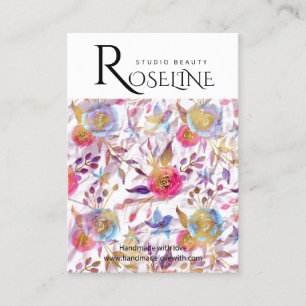 Carte De Visite Couleur pastel mignonne fleur violet Écran d'oreil