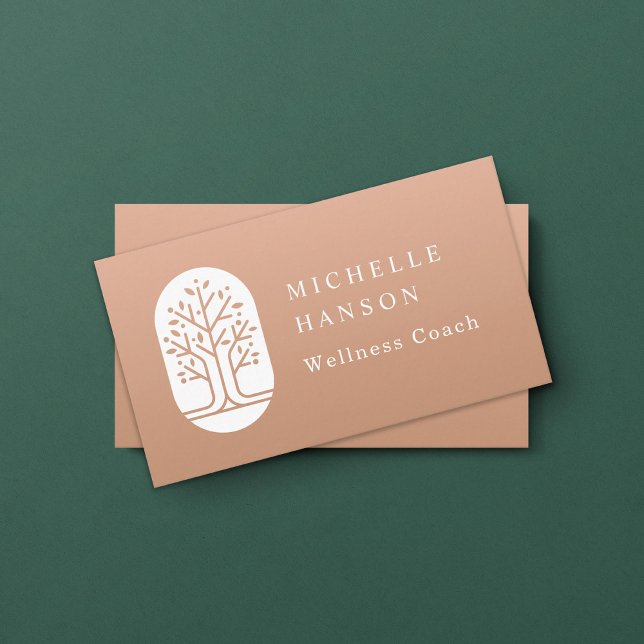 Carte De Visite Couleur personnalisée Arbre moderne Santé bien-êtr (Créateur téléchargé)