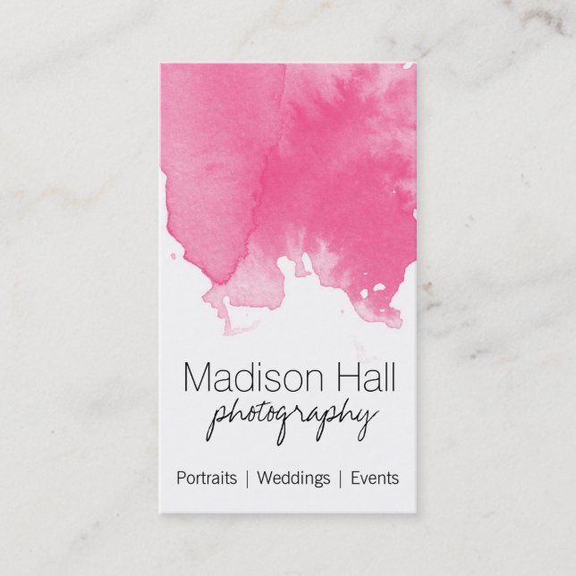 Carte de visite couleur rose chic (Devant)