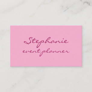 Carte De Visite Couleur Rose Professionnelle Colorée Élégante Mode