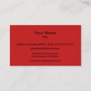 Carte De Visite Couleur Rouge en brique rouge