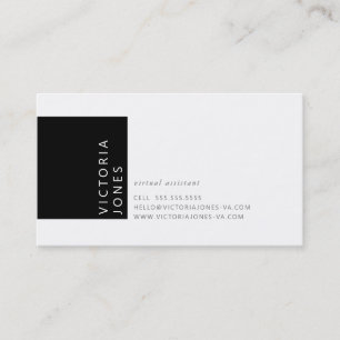 Carte De Visite COULEUR SIMPLE moderne minimaliste noir blanc gris