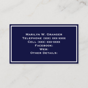 Carte De Visite Couleur solide : bleu marine