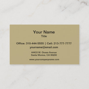 Carte De Visite Couleur solide de champagne foncé
