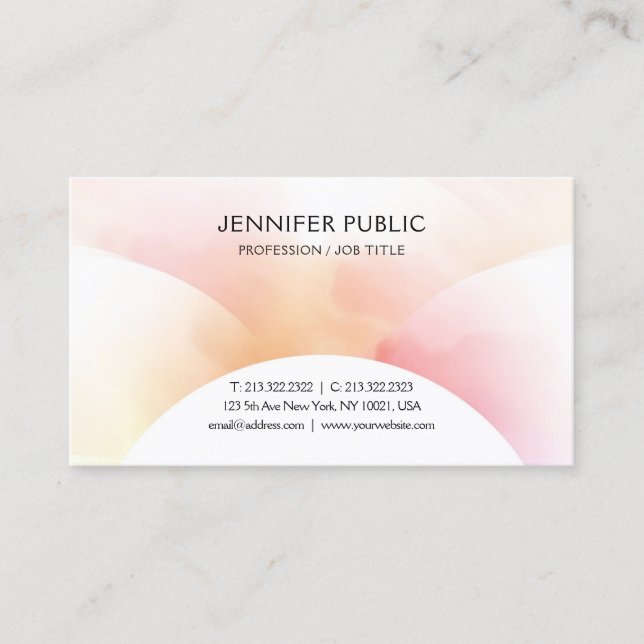 Carte De Visite Couleur tendance Design simple Modèle moderne (Devant)