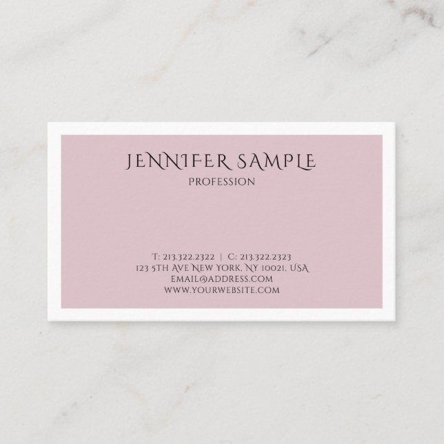 Carte De Visite Couleur tendance Moderne Sophistiqué Propre Plain (Devant)