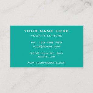 Carte de visite couleur turquoise - Professionnel