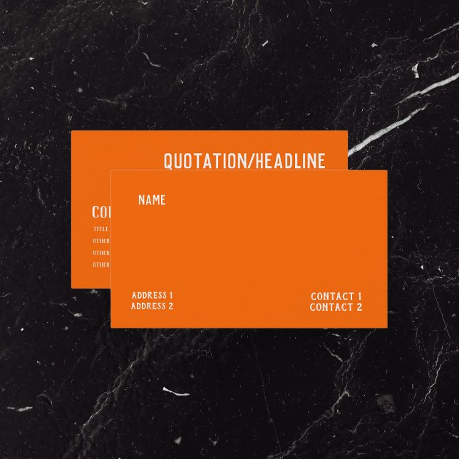Carte De Visite couleur uni néon orange (Créateur téléchargé)