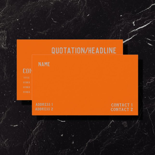 Carte De Visite couleur uni néon orange (Créateur téléchargé)