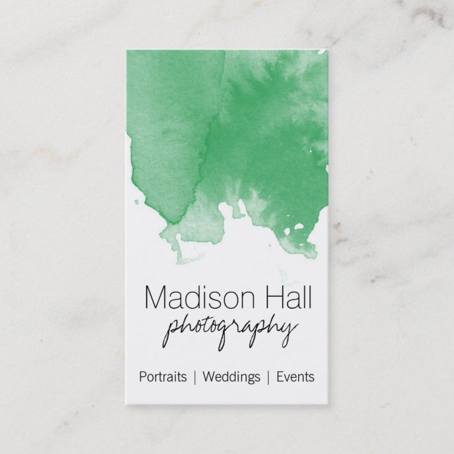 Carte de visite couleur vert chic (Devant)