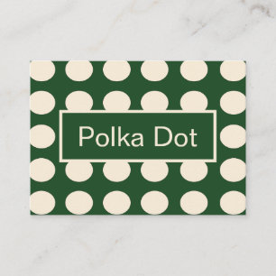 Carte De Visite Couleur vert ivoire pois