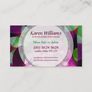 Carte de visite couleur vert rose Art Abstrait