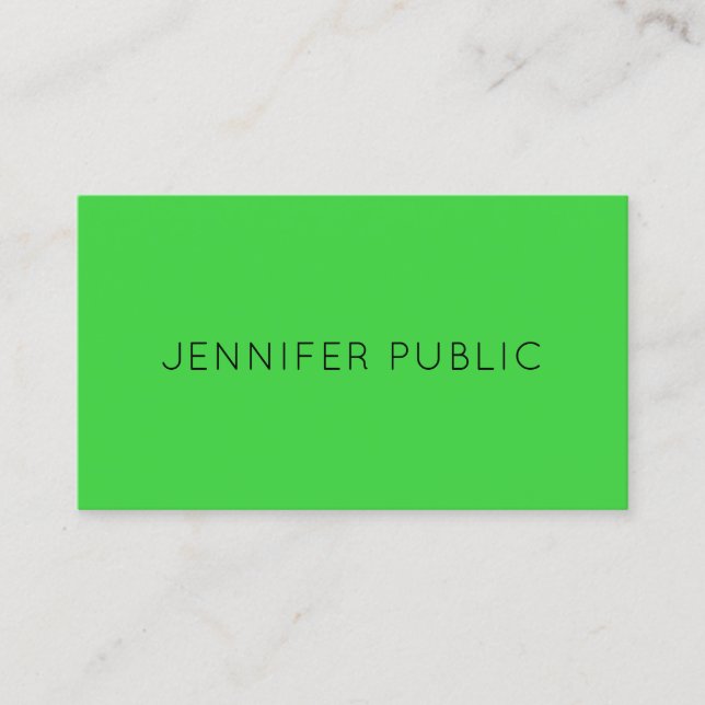 Carte De Visite Couleur verte néon personnalisée Modèle moderne él (Devant)