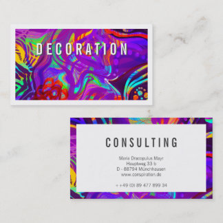 Carte De Visite Couleurs arc-en-ciel abstraites violettes