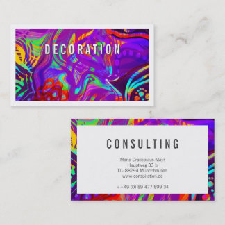 Carte De Visite Couleurs arc-en-ciel abstraites violettes