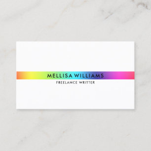 Carte De Visite Couleurs arc-en-ciel minimalistes mince bande