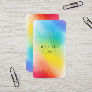 Carte De Visite Couleurs arc-en-ciel Moderne coloré Élégant Modèle