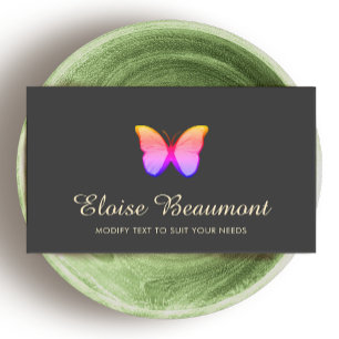 Carte De Visite Couleurs arc-en-ciel Papillon Nature