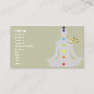 Carte de visite, couleurs Chakra et symbole om