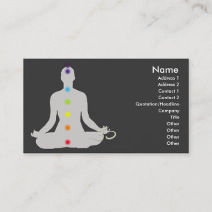 Carte de visite, couleurs Chakra et symbole om