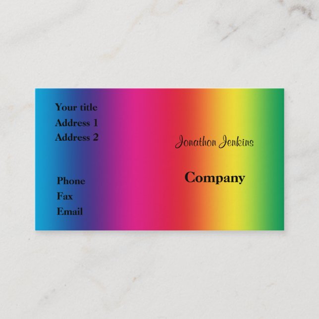 Carte De Visite Couleurs d'arc-en-ciel (Devant)