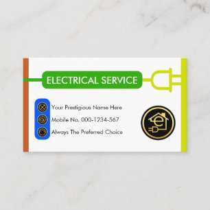 Carte De Visite Couleurs de la fiche de fil électrique Électricité