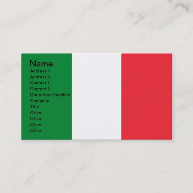 Carte De Visite Couleurs de l'Italie (Devant)