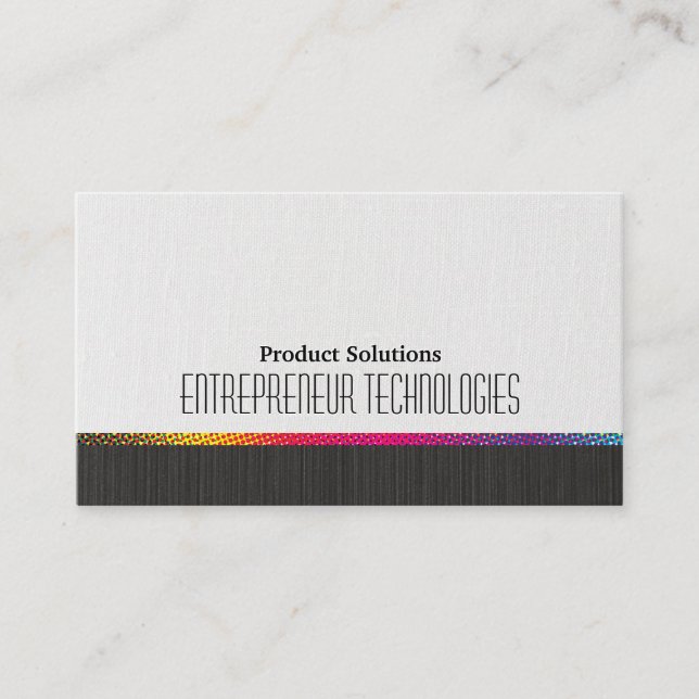 Carte De Visite Couleurs demi-tons | Texture blanche noire (Devant)