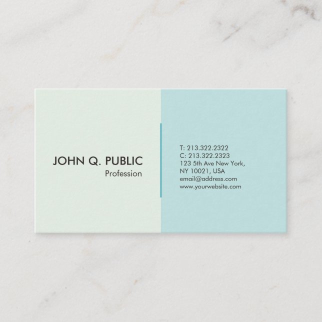 Carte De Visite Couleurs élégantes Bleu professionnel moderne (Devant)