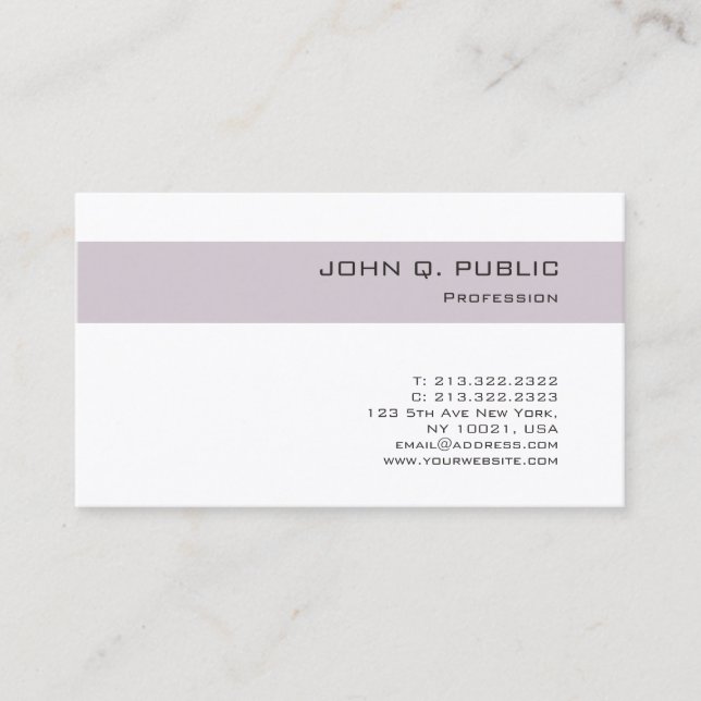 Carte De Visite Couleurs élégantes et tendance Design Simple Chic  (Devant)