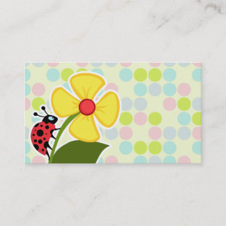 Carte De Visite Couleurs en pastel de coccinelle, point de polka