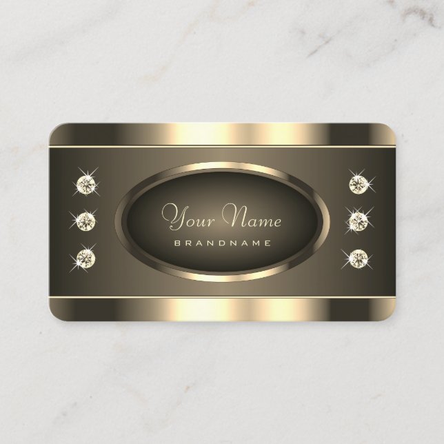 Carte De Visite Couleurs en Platine brillantes avec Rhinestones Ch (Devant)