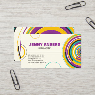 Carte De Visite Couleurs modernes Cercles Formes Abstrait Professi