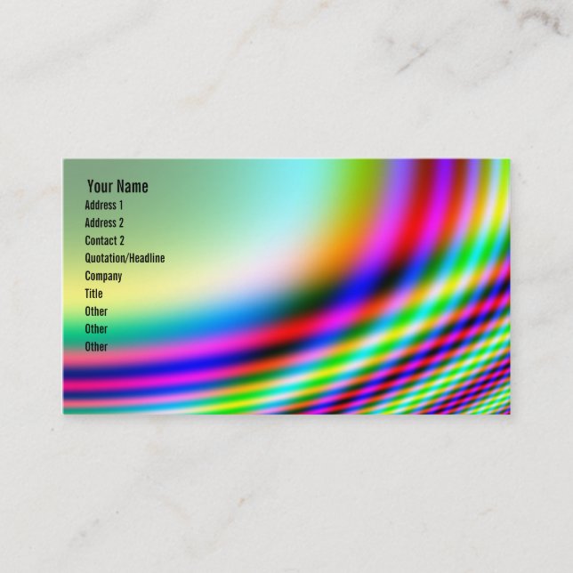 Carte De Visite Couleurs néon brillantes Abaisser le design (Devant)