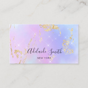 Carte De Visite couleurs pastel dégradés fausse parties scintillan