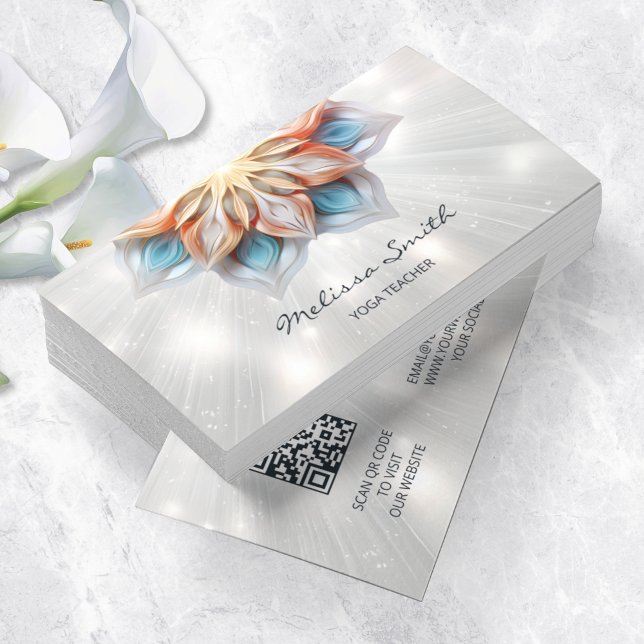 Carte De Visite Couleurs pastel éclatantes Mandala (Créateur téléchargé)