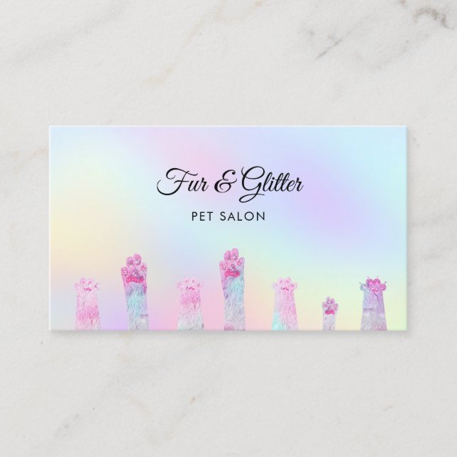Carte De Visite couleurs pastel fabuleux pattes de furry (Devant)