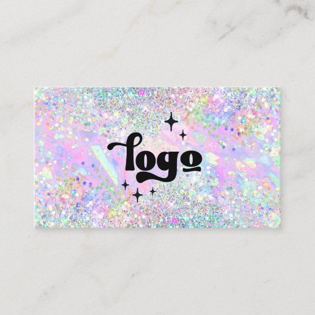Carte De Visite couleurs pastel fausse parties scintillant concept (Devant)