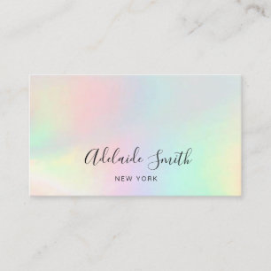 Carte De Visite couleurs pastel FAUX effet iridescente