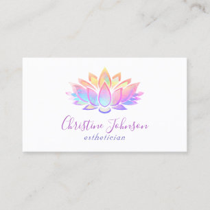 Carte De Visite couleurs pastel lotus design
